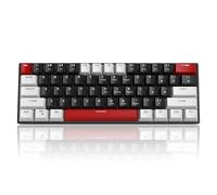 MageGee 60% Mechanical Gaming Keyboard, MageGee STAR 61 Compact Blue LED Backlit Wired Keyboard with Detachable USB Type-C Cable, Portable Full Keys Anti-ghosting Gaming Keyboard - Grey & Black/Red Sw