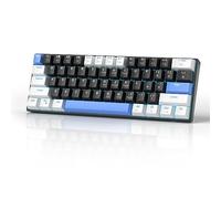 MageGee 60% Mechanical Gaming Keyboard, STAR 61 Compact Blue LED Backlit Wired Keyboards with Hot-Swappable Red Switch, Portable Full Keys Anti-ghosting Gaming Keyboard - White & Black