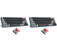 MageGee 60 Percent Gaming Mechanical Keyboard, Minimalist MK-Box Blue Backlit Compact 68 Keys Wired Office Keyboard with Red Switch for Windows Laptop PC Mac Convenient(Gray & Black) (Pack of 2)