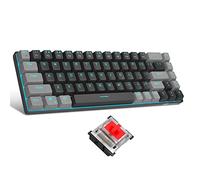 MageGee 60 Percent Gaming Mechanical Keyboard, Minimalist MK-Box Blue Backlit Compact 68 Keys Wired Office Keyboard with Red Switch for Windows Laptop PC Mac Convenient(Gray & Black)