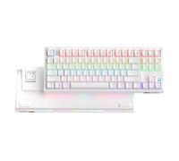 MageGee 80% Tenkeyless Mechanical Gaming Keyboard, Compact 87 Keys Rainbow LED Backlit Wired Gaming Keyboard with Side Light for Windows PC - White, Blue Switches