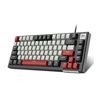 MageGee 81-Key Mechanical Gaming Keyboard, Hot-Swappable, Ice Blue Backlit, Red Switches, USB, Windows Mac PC (Black & Grey)