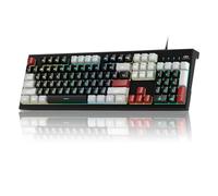 MageGee Creamy Keyboard,K2 Keyboard Wired RGB Backlit 104 Keys Waterproof Ergonomic Keyboards,PC for PC/loptop/MAC - Knight Red