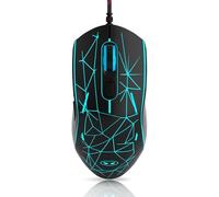 MageGee G6 Wired Gaming Mouse, Ergonomic USB Optical Mouse with 7 Colors Breathing LED Backlit, 6 Adjustable DPI Levels from 600 to 3200 for Laptop PC Computer Games & Work, Black
