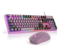 MageGee Gaming Keyboard and Mouse Combo, K1 RGB LED Backlit Keyboards with 104 Key Computer PC Gaming Keyboard for PC/Laptop (Blackcurrant)