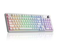 MageGee GK960 Wireless Gaming Keyboard, RGB Tri-Mode Wired/BT/2.4G Creamy Keyboard with Number Pad, 4000mAh Battery, Knob Control, Side Printed Keycaps, 19-Key Rollover for Win/Mac