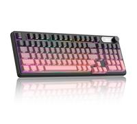 MageGee GK960 Wireless Gaming Keyboard, RGB Tri-Mode Wired/BT/2.4G Creamy Keyboard with Number Pad, 4000mAh Battery, Knob Control, Side Printed Keycaps for Win/Mac (Black & Blue)