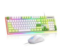 MageGee GT838 Gaming Keyboard and Mouse Combo, 104 Keys RGB Backlit Quiet Wired Keyboards with Number Pad, Metal Panel, Anti-Ghosting, Keyboards Set for Desktop, Laptop, PC, Green