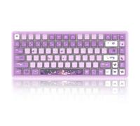 MageGee Light84 Transparent Mechanical Keyboard,RGB Backlight Gaming Wired with Crystal Switches,70% Percent E-Sports Sublimation PBT Capkeys Lighting Keyboards for PC Windows MAC(Purple Butterfly)