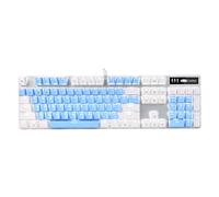 MageGee Mechanical Gaming Keyboard, New Upgraded Blue Switch 104 Keys White Backlit Keyboards, USB Wired Mechanical Computer Keyboard for Laptop, Desktop, PC Gamers(White & Blue)