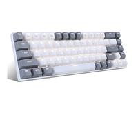 MageGee Portable 60% Gaming Mechanical Keyboard, Minimalist MK-Box White Backlit Compact 68 Keys Wired Office Keyboard with Red Switch for Windows Laptop PC Mac Convenient(Gray & White)