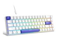 MageGee Portable 60% Mechanical Gaming Keyboard, Hot Swappable Blue Whale Switch, RGB Backlit Compact 68 Keys Mini Wired Office Keyboard for Windows Laptop PC, with Silencing Cotton, Klein Blue