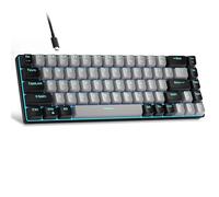 MageGee Portable 60% Mechanical Gaming Keyboard, LED Blue Backlit Compact 68 Keys Mini Wired Office Keyboard with Blue Switch for Windows Laptop PC Mac - Grey/Black