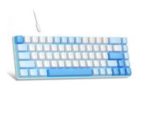 MageGee Portable 60% Mechanical Gaming Keyboard, LED Blue Backlit Compact 68 Keys Mini Wired Office Keyboard with Red Switches for Windows Laptop PC Mac - Sky Blue