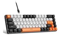 MageGee Portable 60% Mechanical Gaming Keyboard, MK-Box LED Backlit Compact 68 Keys Mini Wired Office Keyboard with Red Switch for Windows Laptop PC Mac - White/Black