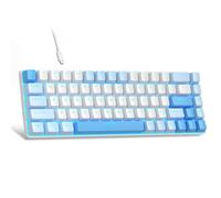MageGee Portable 60% Mechanical Gaming Keyboard, MK-Box LED Backlit Compact 68 Keys Mini Wired Office Keyboard with Red Switch for Windows Laptop PC Mac - Sky Blue