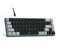 MageGee Portable 60% Mechanical Gaming Keyboard, MK-Box LED Backlit Compact 68 Keys Mini Wired Office Keyboard with Red Switch for Windows Laptop PC Mac - Black/Grey