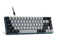 MageGee Portable 60% Mechanical Gaming Keyboard, MK-Box LED Backlit Compact 68 Keys Mini Wired Office Keyboard with Blue Switch for Windows Laptop PC Mac - Grey/Black