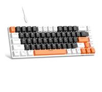 MageGee Portable 60% Mechanical Gaming Keyboard, MK-Box LED Backlit Compact 68 Keys Mini Wired Office Keyboard with Blue Switch for Windows Laptop PC Mac - Black/White