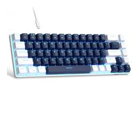 MageGee Portable 60% Mechanical Gaming Keyboard, MK-Box LED Backlit Compact 68 Keys Mini Wired Office Keyboard with Blue Switch for Windows Laptop PC Mac - Blue/White