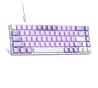 MageGee Portable 60% Mechanical Gaming Keyboard, MK-Box LED White Backlit Compact 68 Keys Mini Wired Office Keyboard with Red Switch for Windows Laptop PC Mac - Violets