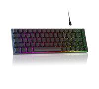 MageGee Portable 60% Mechanical Gaming Keyboard, RGB Backlit Compact 68 Keys Mini Wired Office Keyboard with Red Switches for Laptop PC Mac - Black Contour Lines