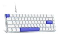 MageGee Portable 60% Mechanical Gaming Keyboard, RGB Backlit Compact 68 Keys Wired Mini Keyboard for Laptop PC Mac, Hot Swappable, Blue Whale Switch - White