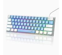 MageGee Waterproof Mechanical Feeling 60% Gaming Keyboard,Ultra-Compact Mini 61 Keys Keyboard RGB Backlit