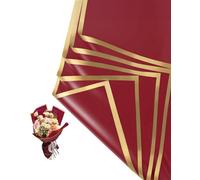Magemata Burgundy Gold Edge Wrapping Paper - Premium Sheets for Mens Birthdays, Football, Batman & Marvel Gifts