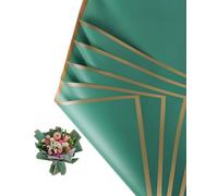 Magemata Emerald Green Gold Gift Wrap - Waterproof Floral Paper for Parcels, Minecraft, Lego & Gaming Theme Parties