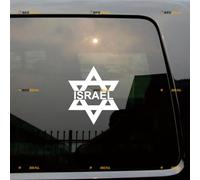 Magen David Star Israel Flag Sticker Decal Vinyl Jew Jewish - 2 Pack White 10.2cm - for Car Boat Laptop Cup No Background Die-Cut