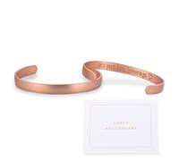 MagEnergy 7 Year Anniversary Copper Gifts for Him Her Couples, Copper Bracelet for Men Women (2Pcs), 7th Wedding Anniversary Copper Jewelry Gift for Wife Husband, Engraved Adjustable Cuff for Loved