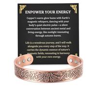 MagEnergy 99.9% Pure Copper Magnetic Bracelet, 6 Magnets Cuff Bangle