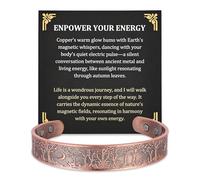 MagEnergy 99.9% Pure Copper Magnetic Bracelet with 6 Powerful Magnets, Cuff Bangle with Jewelry Gift Box (Copper615)