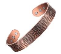 MagEnergy 99.9% Pure Copper Magnetic Bracelet with 6 Powerful Magnets, Cuff Bangle with Jewelry Gift Box (Copper 1)