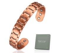 MagEnergy 99.9% Pure Copper Magnetic Bracelet with 6 Powerful Magnets, Cuff Bangle with Jewelry Gift Box (Copper249)
