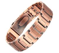 MagEnergy 99.99% Copper Bracelet for Men, Magnetic Bracelet with Ultra Strength Magnets, Adjustable Wristband with Removal Tool & Jewelry Gift Box (Copper587)