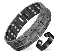 MagEnergy 99.99% Copper Bracelet for Men, Magnetic Bracelet with Ultra Strength Magnets, Adjustable Wristband with Removal Tool & Jewelry Gift Box (Black)