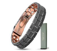 MagEnergy Copper Bracelet for Men, 2X Strength 99.99% Pure Copper Magnetic Bracelet with Magnets, Butterfly Clasp Design, Adjustable Length with Sizing Tool(Black)