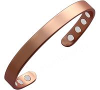 MagEnergy Copper Bracelet for Men and Women 99.9% Pure Copper Bangle Adjustable with 8 Magnets (6.3inch)