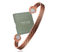 MagEnergy Copper Bracelet for Men and Women,99.9% Pure Copper Cuff with 6 Neodymium Magnets, Adjustable 6.8" Magnetic Bangle Jewelry Gift (Copper054)