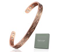MagEnergy Copper Bracelet for Men and Women,99.9% Pure Copper Cuff with 6 Neodymium Magnets, Adjustable 6.8" Magnetic Bangle Jewelry Gift (Copper026)