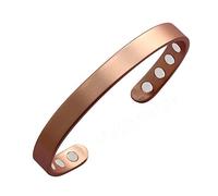 MagEnergy Copper Magnetic Bracelet for Men and Women 99.9% Pure Copper Bangle 6.8" Adjustable with 8 Magnets (Plain design)