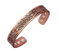 MagEnergy Copper Magnetic Bracelet For Men Viking Bracelets Solid Cuff Bangle with 6 Magnets,7.5 Inches Adjustable Size with Jewelry Gift Box