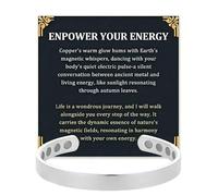 MagEnergy Copper Magnetic Bracelet for Men Women, 99.9% Pure Copper Bangle, 6.8 in Adjustable Cuff Jewelry, Shiny Silver