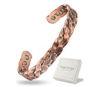 MagEnergy Copper Magnetic Bracelet for Men Women - Effective Pure Copper Bracelet - Adjustable Cuff Bangles (Twisted)