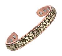 MagEnergy Copper Magnetic Bracelet for Men Women, Hand-Twined Legacy Copper Bracelet with 6 Strong Magnets, Adjustable