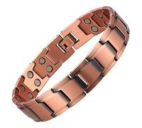MagEnergy Copper Magnetic Bracelets for Men 4 Element Double Row Strength Magnets with Removal Tool and Gift Box (Copper)