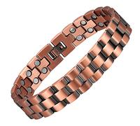 MagEnergy Copper Magnetic Bracelets for Men Double Row Strength Magnets with Removal Tool and Gift Box (Link Bracelet A)