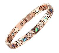 MagEnergy Magnetic Bracelets for Women, Titanium Steel Bracelets, 8.5'' Adjustable Bracelet Free Link Removal Tool (Silver)